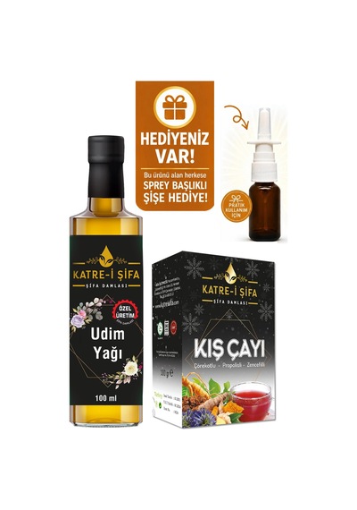 Katr e-i Şifa Udim Yağı 100 ML + Çörekotlu Propolisli Zencefilli Kış Çayı 180 G