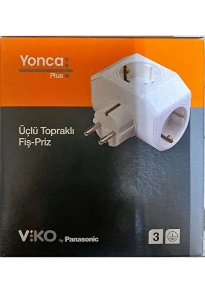 Viko Yonca 3lü Topraklı Grup Priz Beyaz Sıra Priz Çoklu Priz Diğer