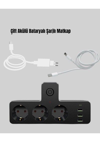 7 Portlu Çoklu Priz Usb Ve Type-c Girişli Akıllı Güç Ünitesi Standart