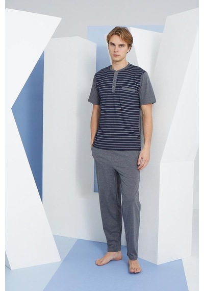 Kly 2116 Midi Yaka Pijama Takım 001