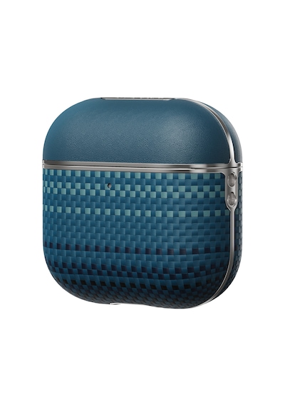 Apple Uyumlu AirPods Pro 2 Kılıf Aramid Fiber Pitaka Tactile Woven Sunset-moonrise Serisi Sunset Kapak Mavi