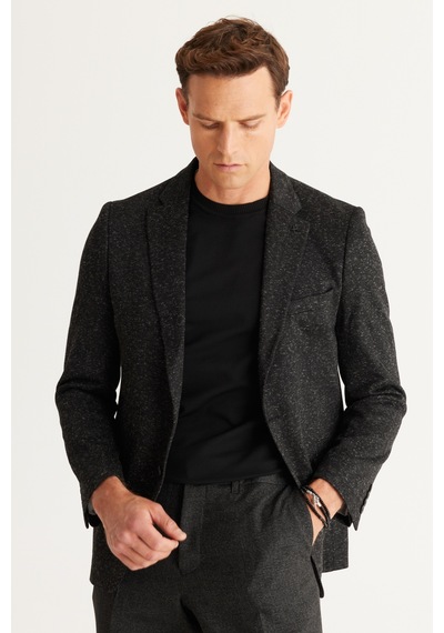 AC&Co / Altınyıldız Classics Comfort Fit Siyah - Gri Erkek Ceket 4a0424100040 Gri - Siyah AC&Co / Altınyıldız Classics Comfort Fit Siyah - Gri Erkek Ceket 4a0424100040 Gri - Siyah