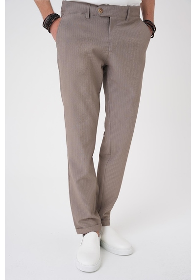 Efor Comfort Fit Gofre Dokulu Beli Lastikli Vizon Jogger Pantolon P 1177 Vizon