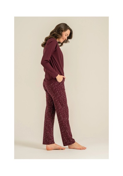 Angbutik Arnetta Ar3774-s Kadın Uzun Kollu Pijama Takım MÜRDÜM