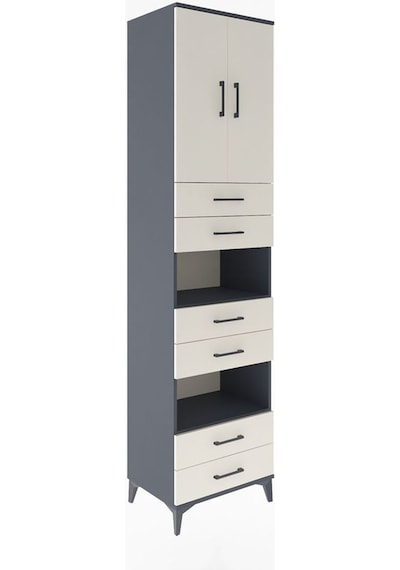 Hyperion Dolap 4 Raflı 6 Çekmeceli 2 Kapaklı 60x44x243 Antrasit-aytaşı Antrasit Hyperion Dolap 4 Raflı 6 Çekmeceli 2 Kapaklı 60x44x243 Antrasit-aytaşı Antrasit
