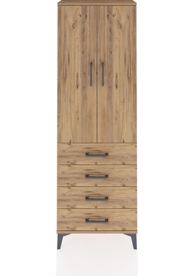 Arges Dolap Tek Raflı 4 Çekmeceli Tek Askılı 60x30x182 Çam-çam Çam Arges Dolap Tek Raflı 4 Çekmeceli Tek Askılı 60x30x182 Çam-çam Çam