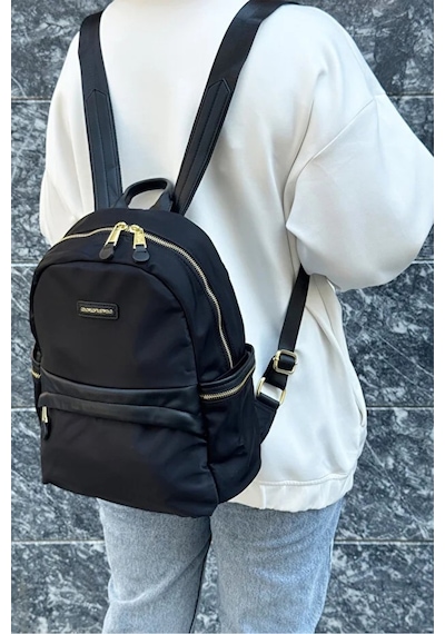 Just Polo Kadın İthal Saten Kumaş Şık Okul Ve Sırt Çantası Shopper Siyah