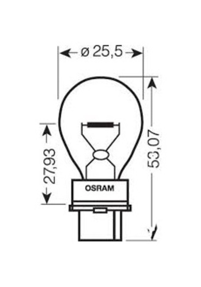 12v P27w Siyah Soketli Fren Ampulü Osram 3156