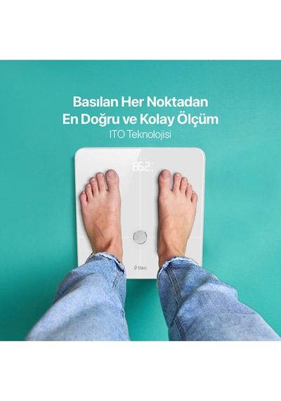 Ttec Sensi Pro Ito Camlı Yağ Ölçer Ve Vücut İzli Hassas Sensörlü Akıllı Tartı / Baskül