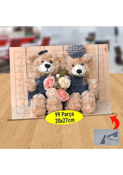 Sevimli Çiçekli Ayıcıklar 99 Parça Puzzle Yapboz Tablo-1357-275