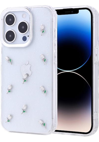 Apple Uyumlu iPhone 14 Pro Kılıf Airbag Tasarımlı Simli Şeffaf Zore Kutup Kapak - Yıldız Şeffaf
