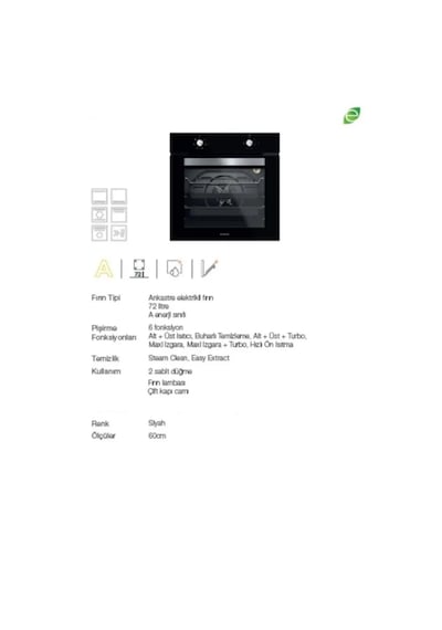 Silverline BO6501B01 - CS5335B01 - 3481 Flam Siyah Ankastre Set