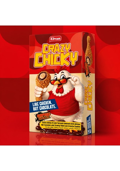 Elvan Crazy Chicky Tavuk Budu Şekilli Dolgulu Çikolata 57 Gr. 1 Paket