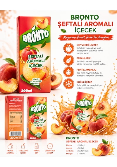 Şeftali Aromalı İçecek 200 Ml X 27 Adet Koli