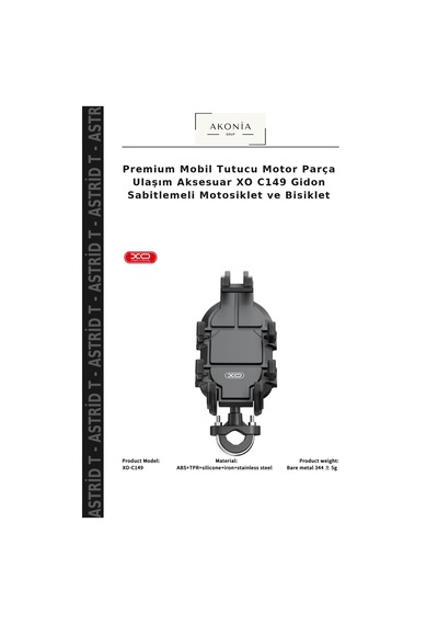Premium Mobil Tutucu Motor Parça Ulaşım Aksesuar Xo C149 Gidon Sabitlemeli Motosiklet Ve Bisiklet