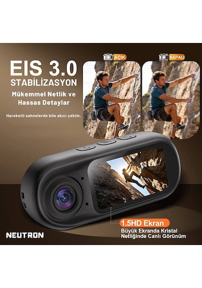 Neutron Ntl-ac-01md4k Mini Aksiyon Kamerası Siyah