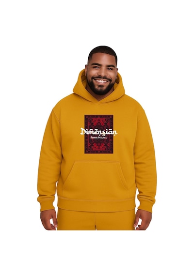 Benroma Kilim Desen Baskılı Büyük Beden Unisex Sweatshırt Sarı