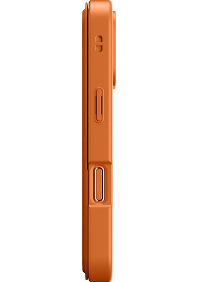 Apple Uyumlu iPhone 17 Pro Max Pu Kartlıklı Kapaklı Amazingthing Glamour Foilo Serisi Kılıf Turuncu Turuncu