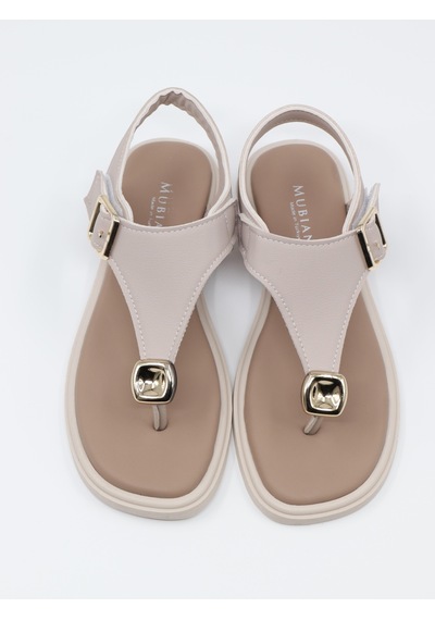 Nesilshoes Nesil Shoes Dvm 219 Bej Tokası Cırtlı Parmak Arası Sandalet