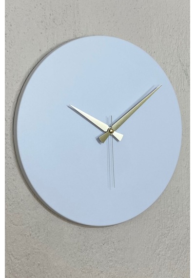 Round Model Metal Sıvama Akar Sessiz Mekanizmalı Duvar Saati 40 40 Cm Beyaz