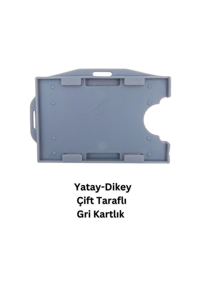 Gri Yatay Dikey Çift Taraflı Kart Koruyucu