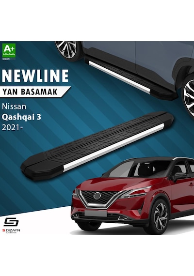 S-dizayn Nissan Qashqai 3 Newline Krom Yan Basamak 173 Cm 2021 Üzeri A+ Kalite