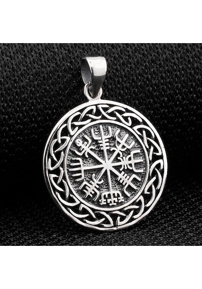 Viking vegvisir Pusulası Denizci Gümüş Kolye Ucu