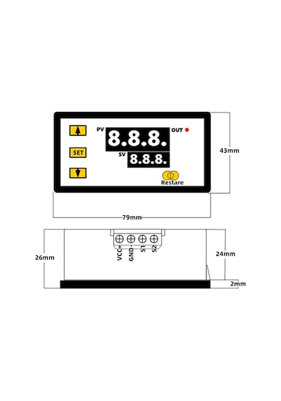 W3230 Röle Çıkışlı Dijital Termostat 220V Sıcaklık Kontrol Cihazı