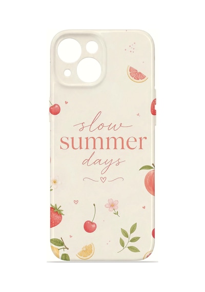 Apple iPhone Uyumlu 15 Vorian İnce Kamera Korumalı Mika Kılıf Slow Summer Days Slow Summer Days Mika