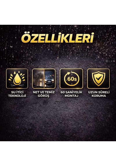 Araç Yan Ayna Yağmur Kaydırıcı Film 2 Adet Anti Fog & Su İtici Dikiz Aynası Koruyucu Net Görüş Güvenli Sürüş