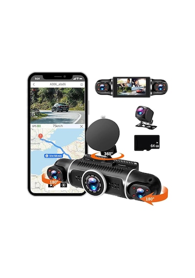 Raynox Araç Kamerası - 4 Kameralı - Gps Takip - G Sensör - 1080p Kayıt - Wifi - Özellikli - Y10