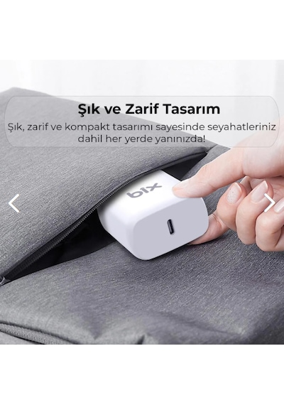 Bix Bx-cl20ta 20w Pd Hızlı Şarj Adaptörü 3a Usb-c'den Lightning K