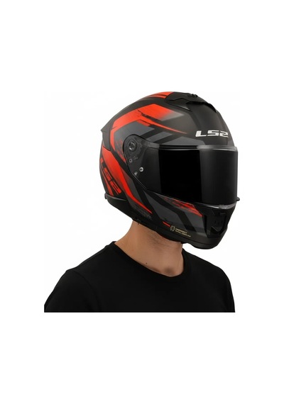 Ls2 Stream 2 Fury Siyah Vizör Kask Mat Siyah Gri Kırmızı