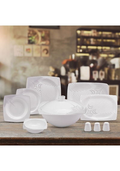 Karaca  Square Bone Together Alone 60 Parça 12 Kişilik Yemek Takımı