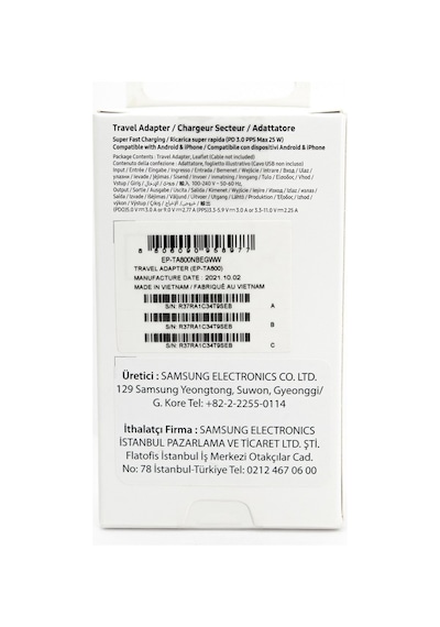 Samsung Uyumlu EP-­TA800N Type-C 25 W Hızlı Şarj Adaptörü