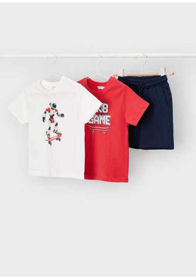 Mayoral Erkek Çocuk Penye Şort Tshirt Takım Kırmızı Kırmızı