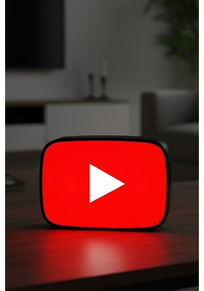 Youtube Logolu Dekoratif Aydınlatma Led Çok Renkli