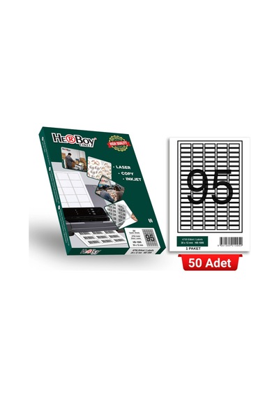 Herboy Hb-1095 30 X 12 Mm A4 Laser Etiket 50 Adet