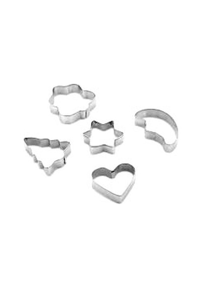 5 Parça Metal Bisküvi Kurabiye Kalıp Bx40 Renkli