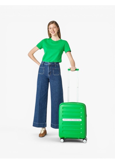 Benetton Trolley 50 Cm Yesıl Uniseks Valiz - 14bnt1000-03-ysl Siyah