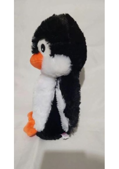 Penguen Figürlü Pelüş - 30cm Beyaz - Siyah