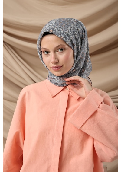 Silk Home Soft Eşarp 73093-07 Su Yeşili, Yavruağzı, Gri, Gümüş