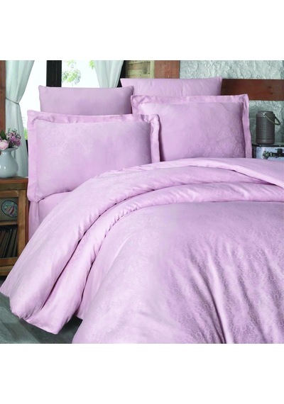 Maxstyle Jakarlı Saten Ornament Pudra Double Nevresim Takımı Pudra