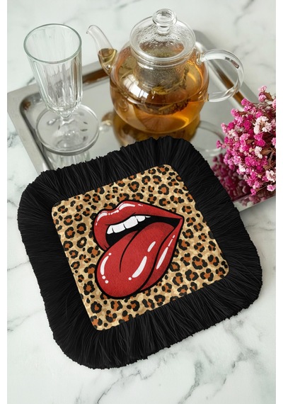 Leopar Dil Dudak Motifli Püsküllü Sunum Peçetesi - Pop Art Bohem Kırmızı Siyah Bardak Altlığı Mendil Lavanta Zeytin Yeşili Leopar Dil Dudak Motifli Püsküllü Sunum Peçetesi - Pop Art Bohem Kırmızı Siyah Bardak Altlığı Mendil Lavanta Zeytin Yeşili