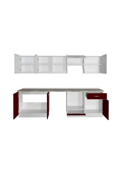 Decoraktiv Elite 280 Ankastre Fırın Modüllü Mdf Hazır Mutfak Dolabı - Tezgah Dahil - Bordo - Beyaz Beyaz - Kırmızı Decoraktiv Elite 280 Ankastre Fırın Modüllü Mdf Hazır Mutfak Dolabı - Tezgah Dahil - Bordo - Beyaz Beyaz - Kırmızı
