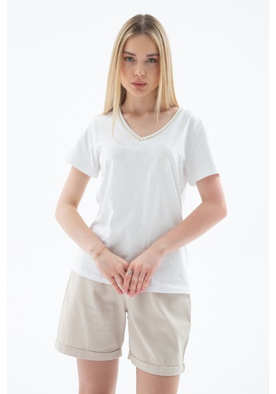 Fashion Friends Bayan T Shirt 26y0478k1 Beyaz