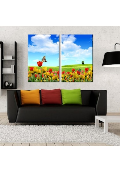 Laleler Kanvas Tablo 100x90cm
