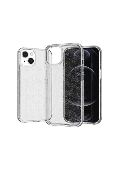Apple Uyumlu iPhone 13 Kılıf Parlayan Simli Şeffaf Zore Redos Kapak