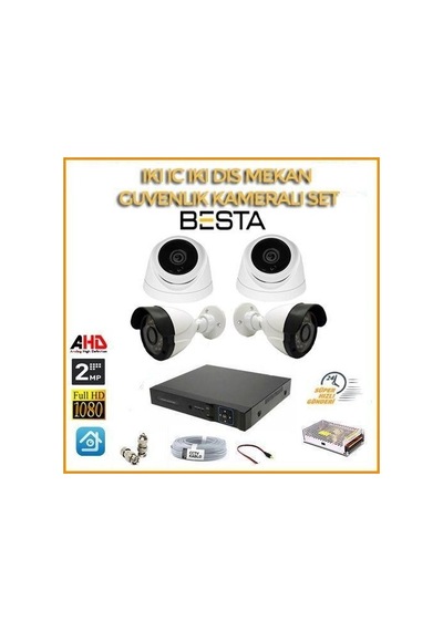 2 Mp 1080p 2 İç Mekan 2 Dış Mekan 4 Kameralı Ahd Güvenlik Seti
