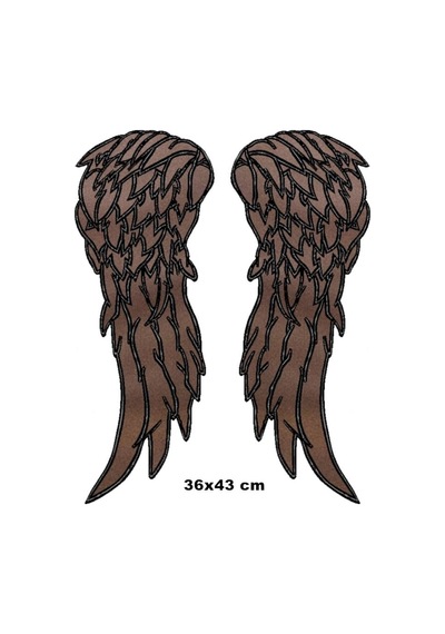 Melek Kanatları Nakış Işleme Arma Patch 36×43 Cm Siyah